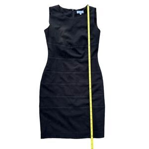Calvin Klein Black Midi Dress Sleeveless Scoop Neck 4 Zip Closure NWT